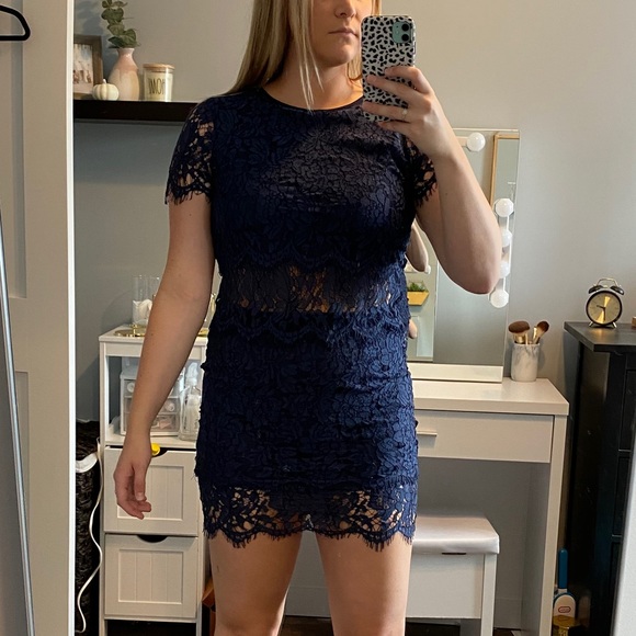 Lulus Dresses & Skirts - Lulus Navy Lace Two-Piece Dress